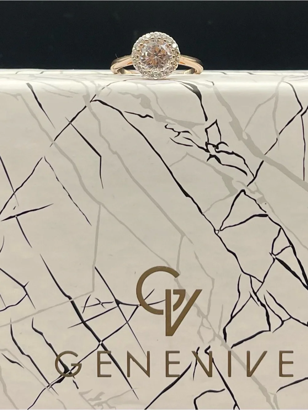 NWT Genevieve SS vermeil Halo Ring size 8